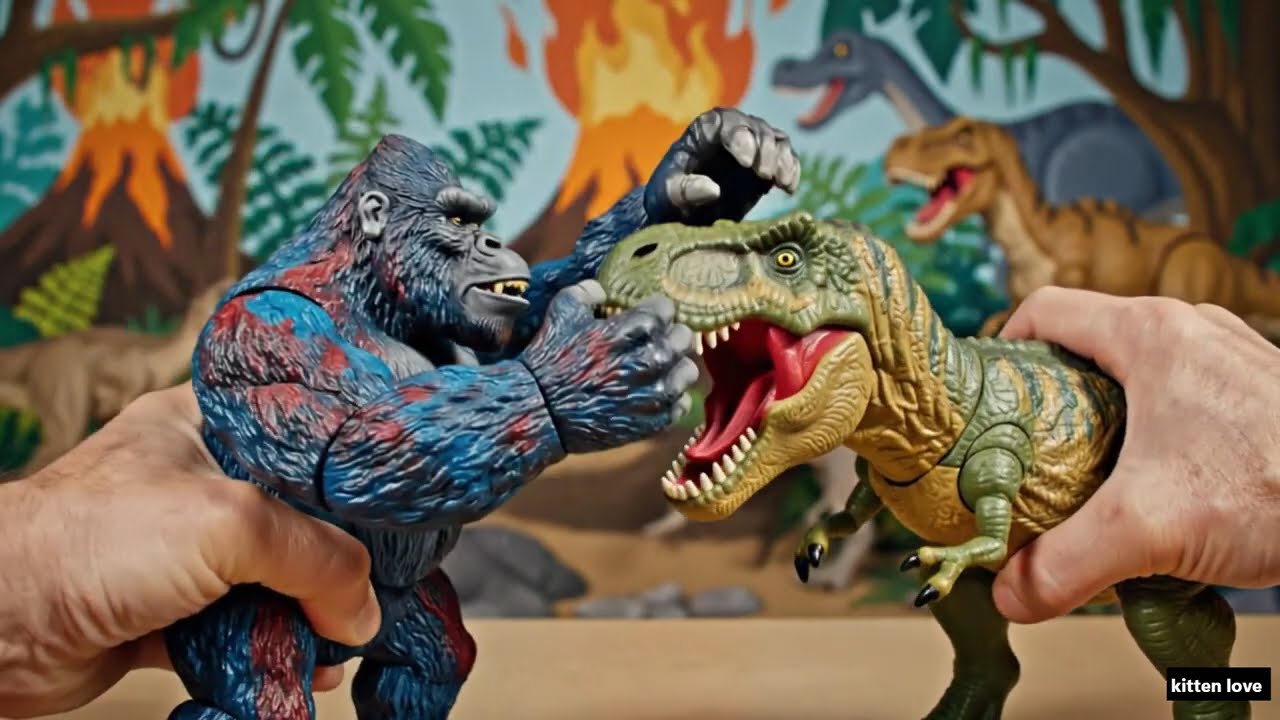 “Epic King Kong Attack vs Ferocious Dinosaur ASMR🦍🦖  Legendary Monster Battle Scene”