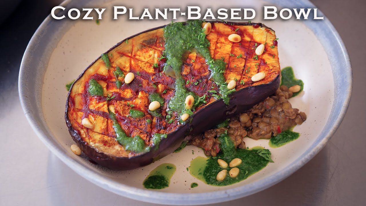 Cinematic ASMR Cooking | Cozy Vegan Gochujang Aubergine & Miso Lentils Recipe