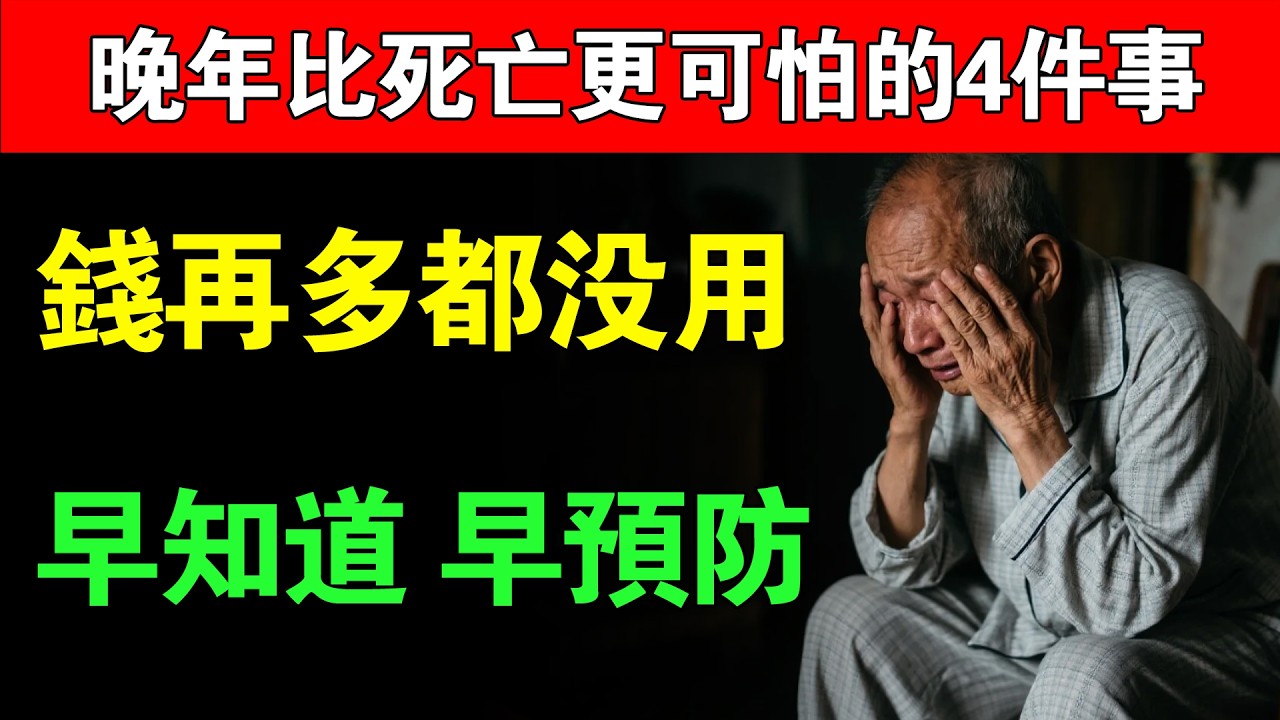 人到晚年，比死亡還可怕的，是這4件事，早知道早預防！
