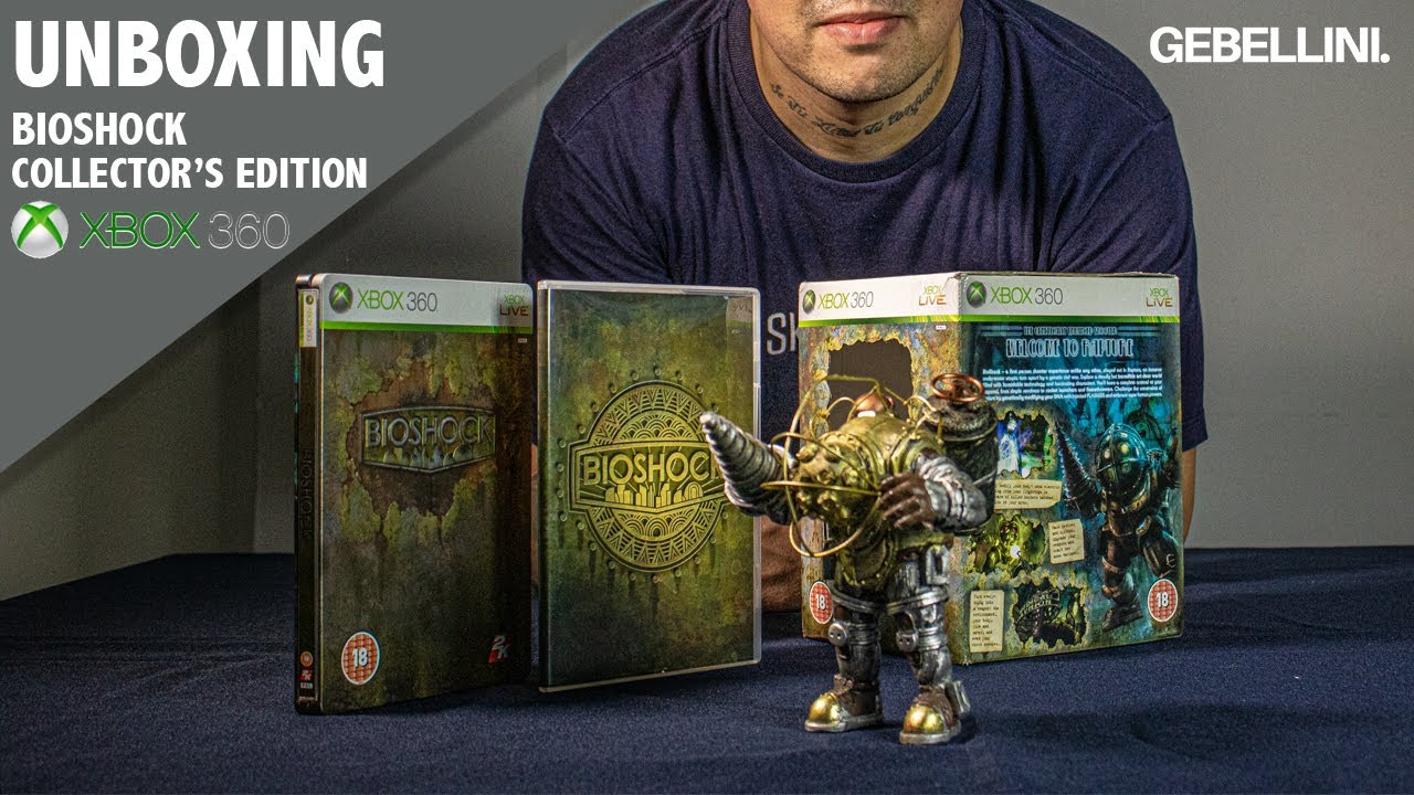 BIOSHOCK  COLLECTOR'S EDITION XBOX 360 UNBOXING GEBELLINI