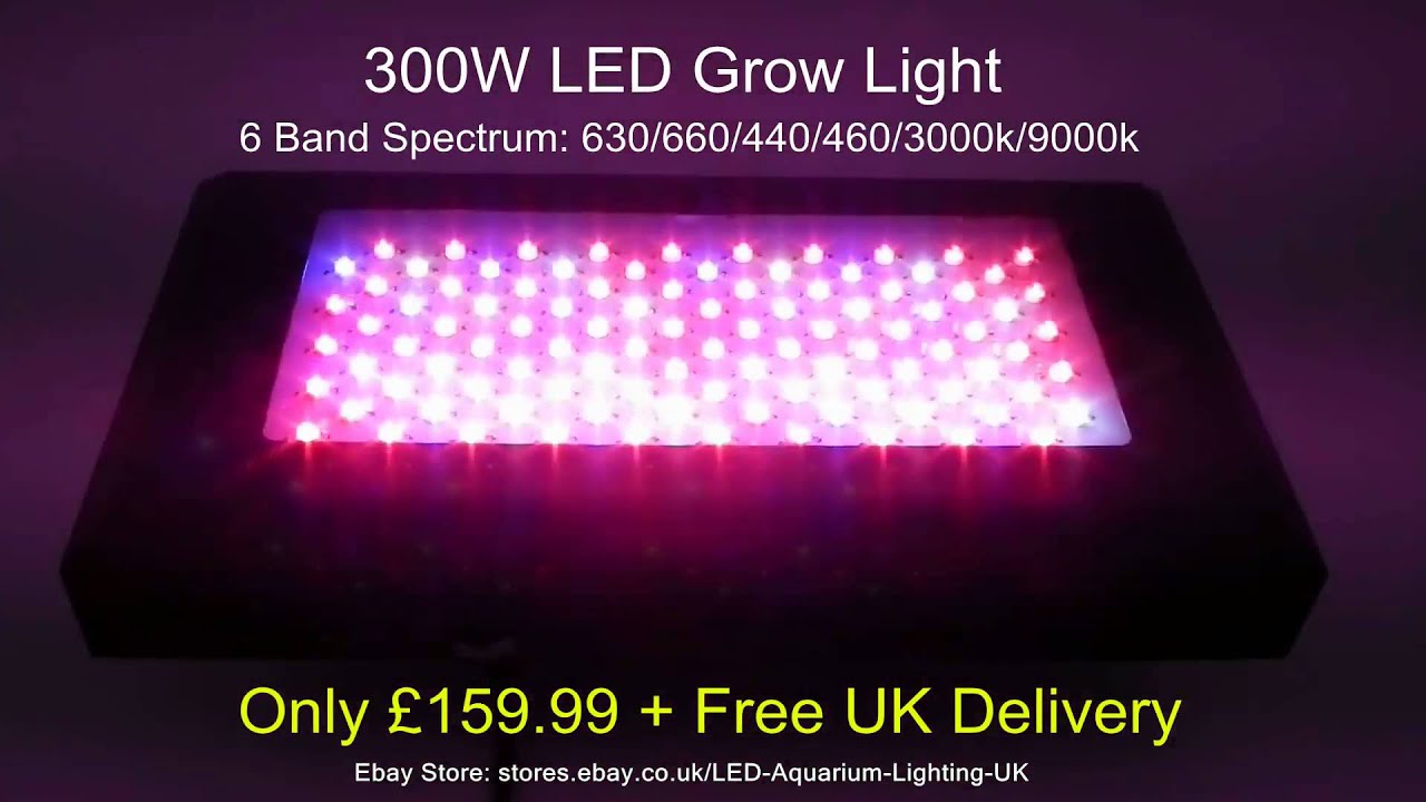 NEW 6 Band LED Grow Light 300W Full Spectrum - Hydroponics, Plants, Flowering -