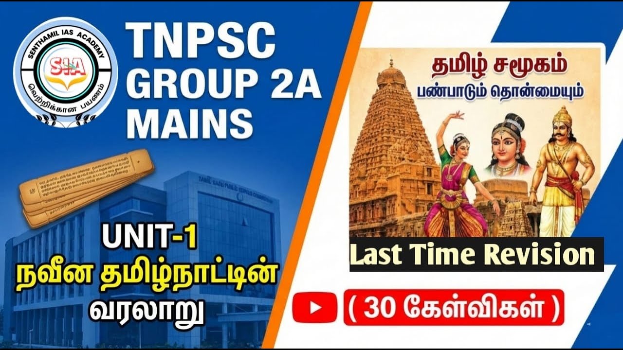TNPSC GROUP 2A MAINS UNIT 1 CLASS - 1 FAST REVISION | 2026 | GOVT JOB | EXAM