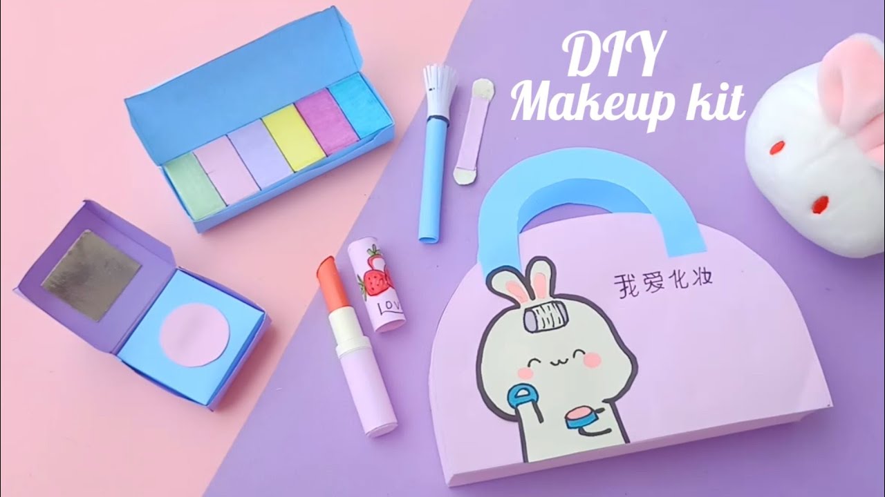 DIY cute make-up kit at home/paper makeup set / DIy / how to make cute makeup set / Paper Crafts