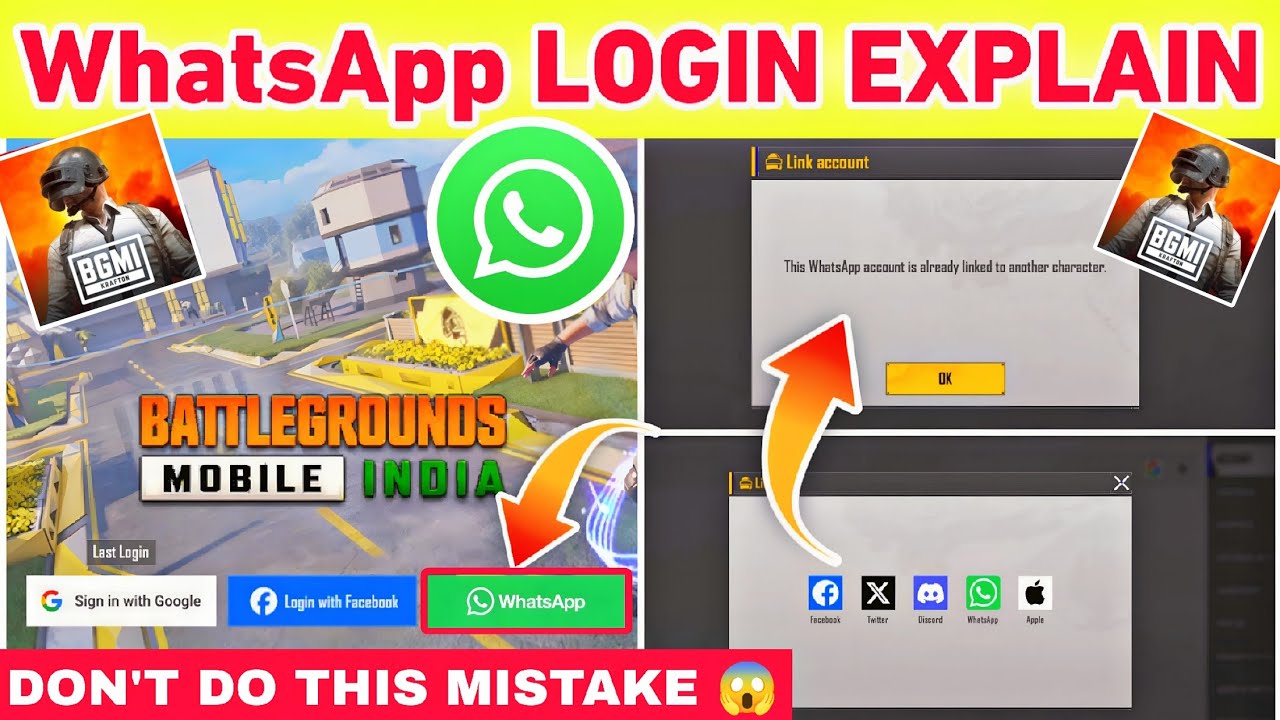 BGMI WhatsApp Login / WhatsApp Login BGMI | The WhatsApp Account Is Already Linked To Another Cha...