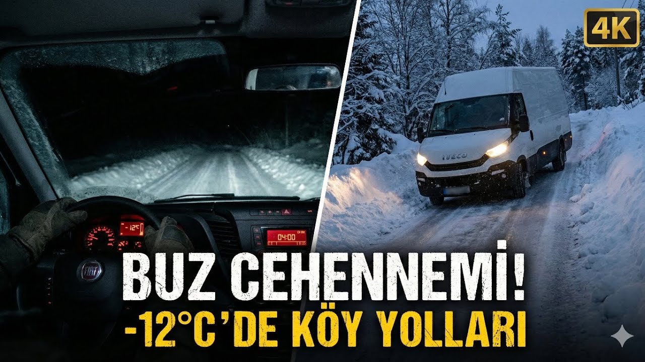 Almanya'da kar fırtınası sonrası buz pistine dönen yollarda taşımacılık.