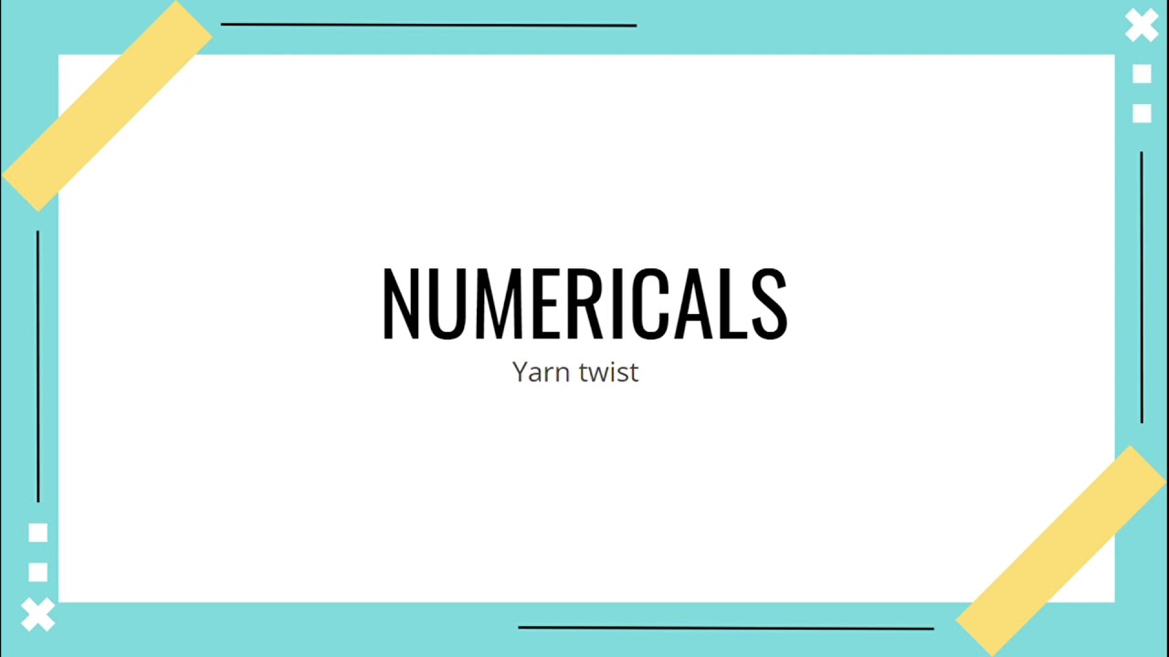 Numericals - Yarn twist - GATE problems with solution - TIPS