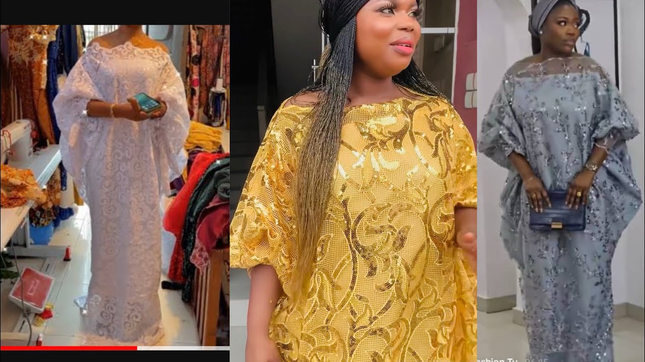 How to make off shoulder kaftan | boubou with edges | lace boubou | cutting and stitching |bubu