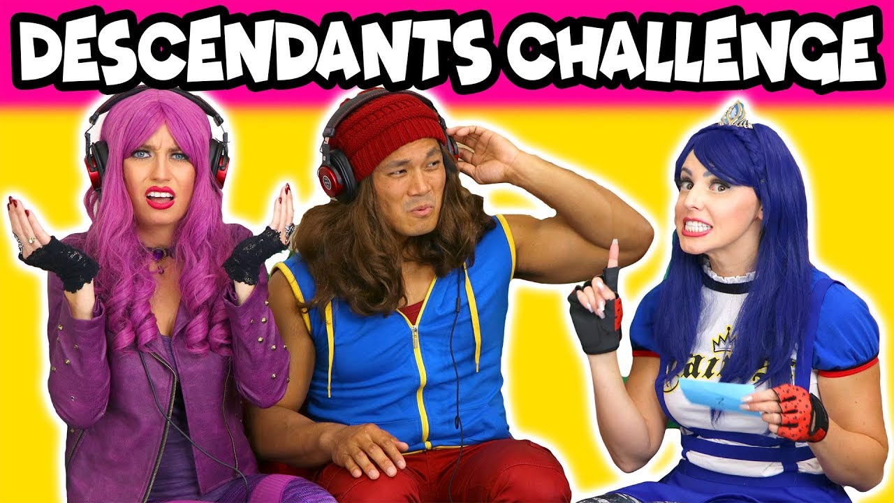 Descendants 2 Whisper Challenge with Jay, Mal and Evie (Are they Real or Fake?) 2018