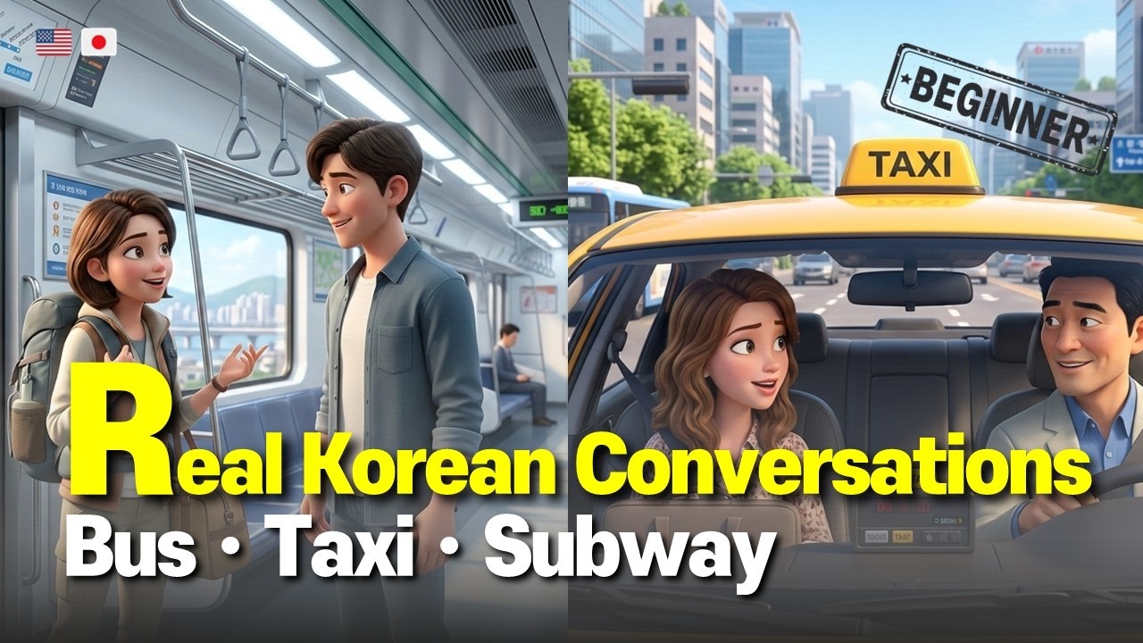 Real Korean Conversations | 5 Essential Travel Phrases (Bus•Taxi•Subway)