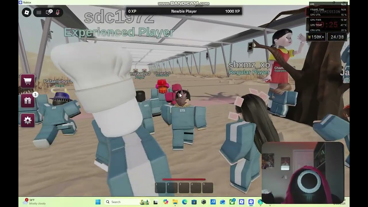 Playing Shrimp game but if i die the video ends