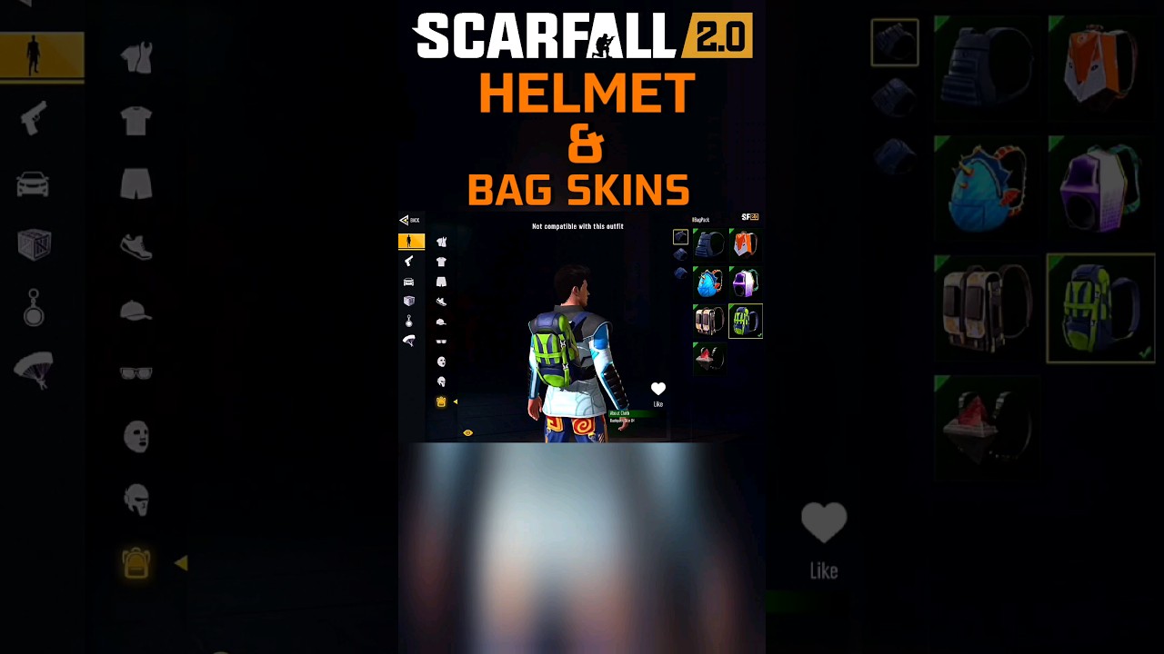 SCARFALL 2.0 HELMET & BAG SKINS🔥 #shortvideos #viralshorts  #shubhantasticshorts