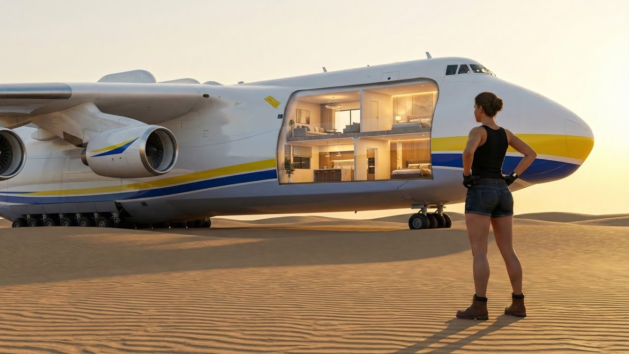 I Found an Abandoned Antonov An-225 in the Desert and Built a House Inside (ASMR)