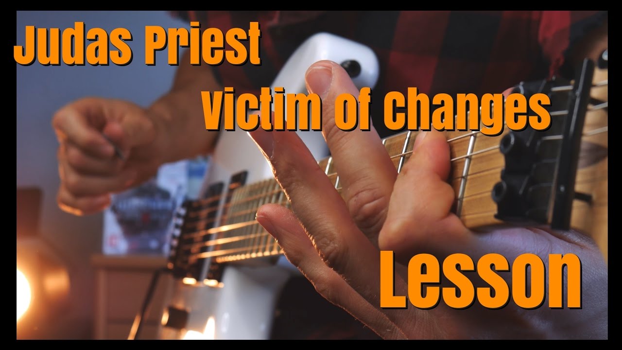 Judas Priest Victim of Changes - Main Riff Lesson - With Intro Solo - 4K