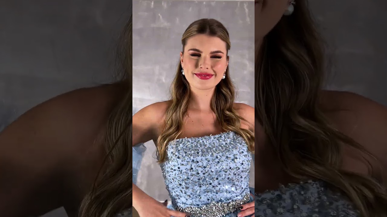 Trend pra mostrar o novo vestido 2 em 1 azul serenity para debutantes da cole&ccedil;&atilde;o Bloom 🩵