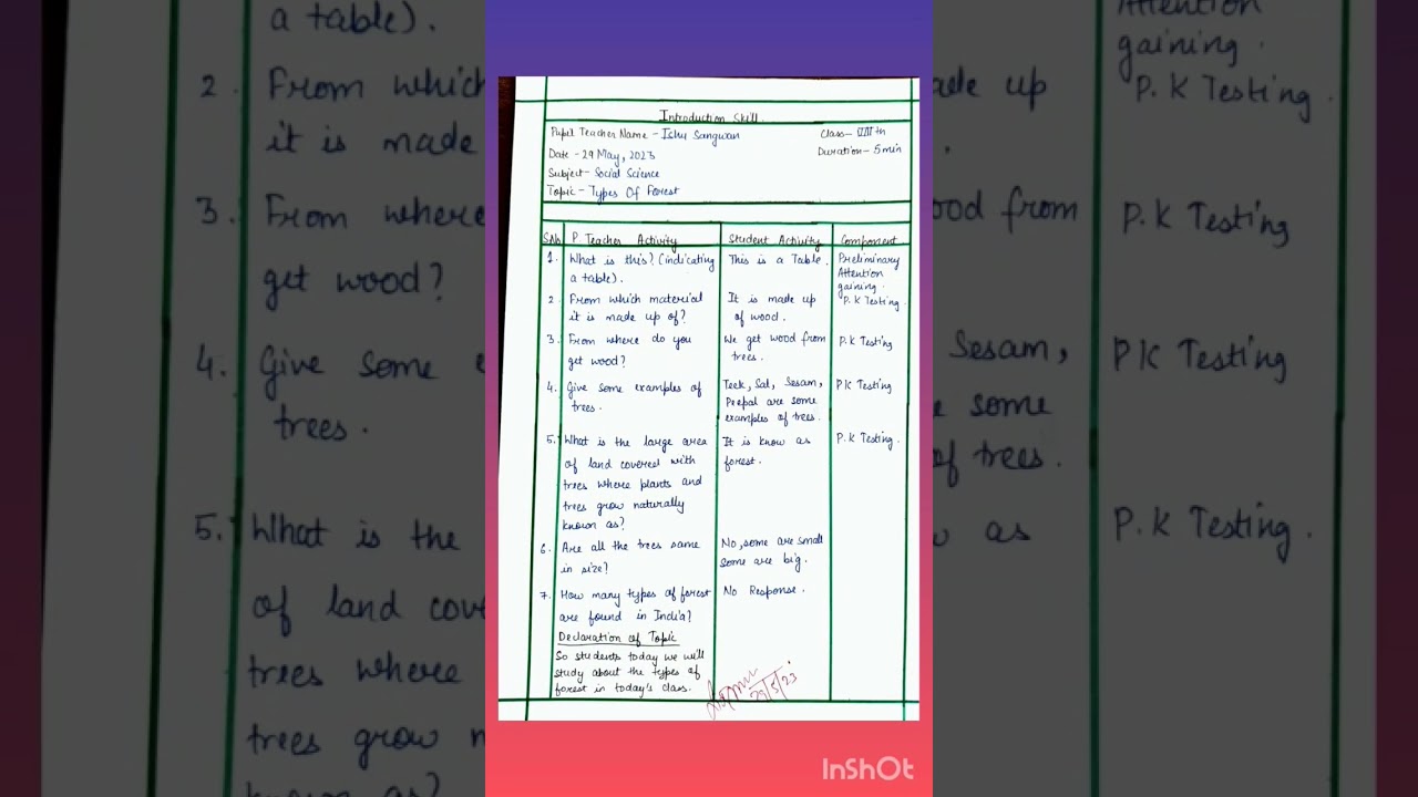 Micro-teaching Lesson Plan-Social Science #Introduction Skill #IshuSangwanEducation