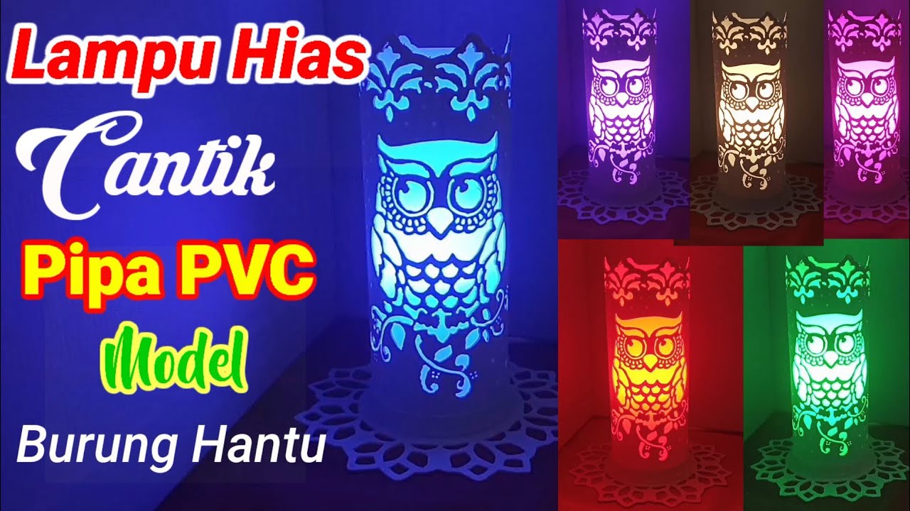 Lampu hias dari pipa PVC atau paralon, versi burung hantu