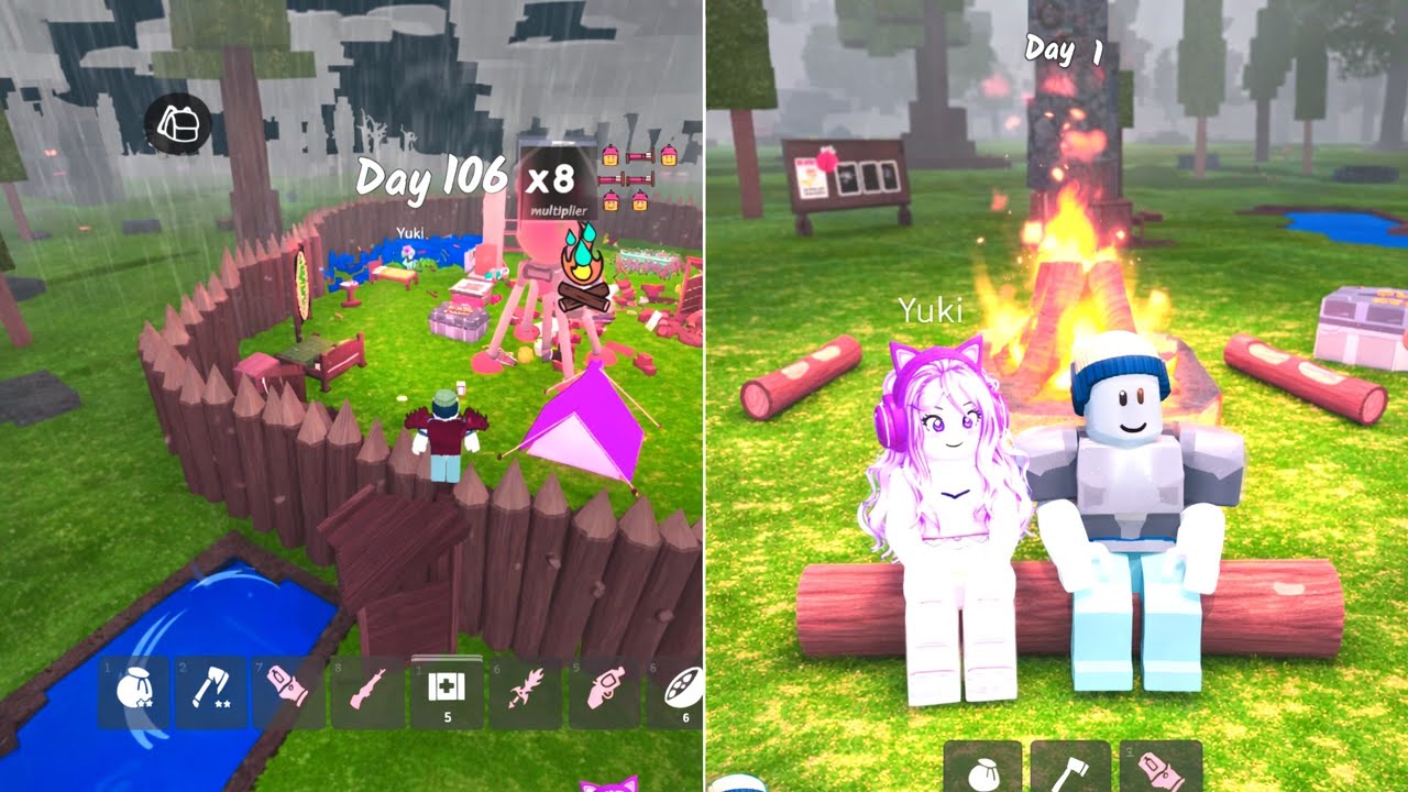 Haker Team 99 Nights Forest! Day 1 Level 5 Laser Cannon + Shotgun + 4 Kids Saved + Alien Ship 😱