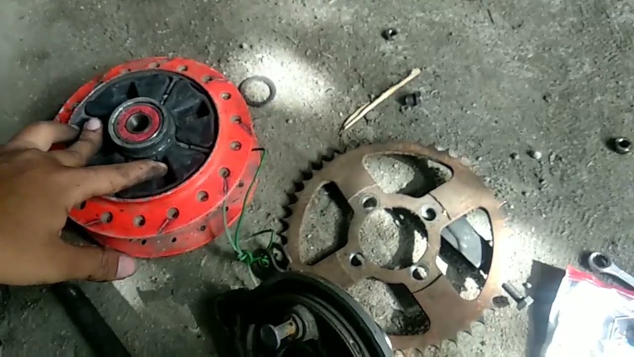 pasang swing arm kaze/thunder di honda win tanpa ganti tromol belakang