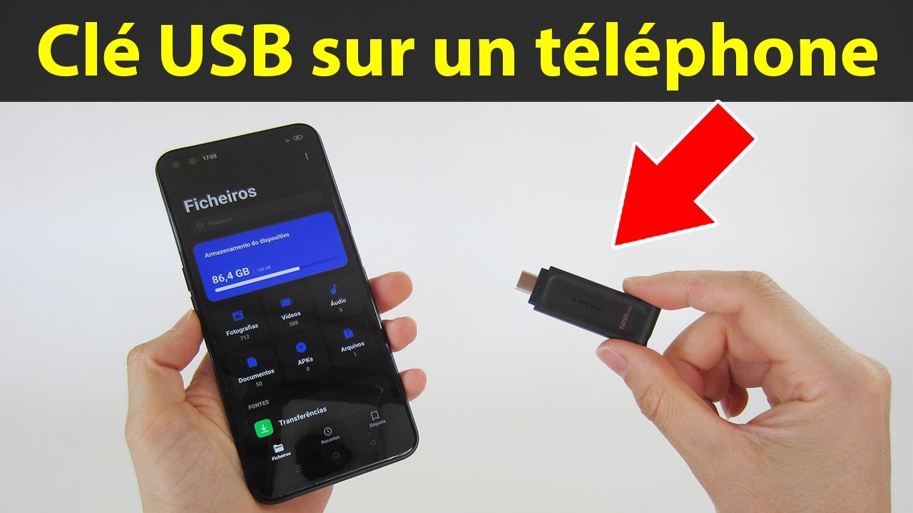 Złącze komentarza une cl&eacute; USB-C na smartfonie z systemem Android - Aktywne połączenie OTG 🇫🇷