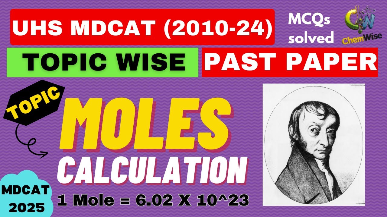 Moles calculation and Avogadro's number MDCAT chemistry topic wise past papers