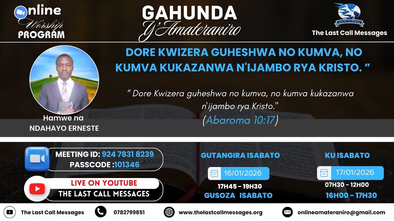 1.DORE KWIZERA GUHESHWA NO KUMVA, NO KUMVA KUKAZANWA N'IJAMBO RYA KRISTO by Erneste NDAHAYO