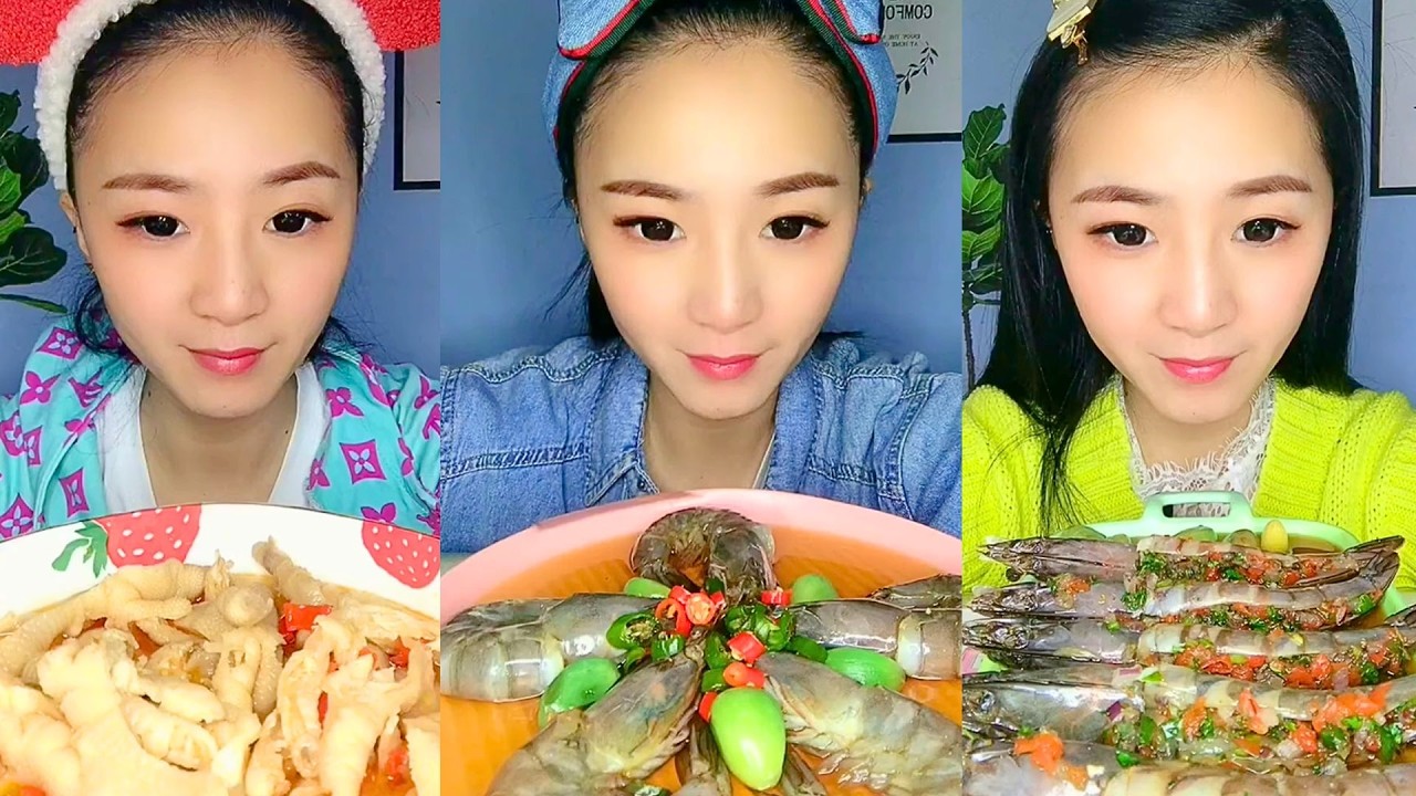 Spicy Shrimp and Chicken Feet Platter Mukbang Feast