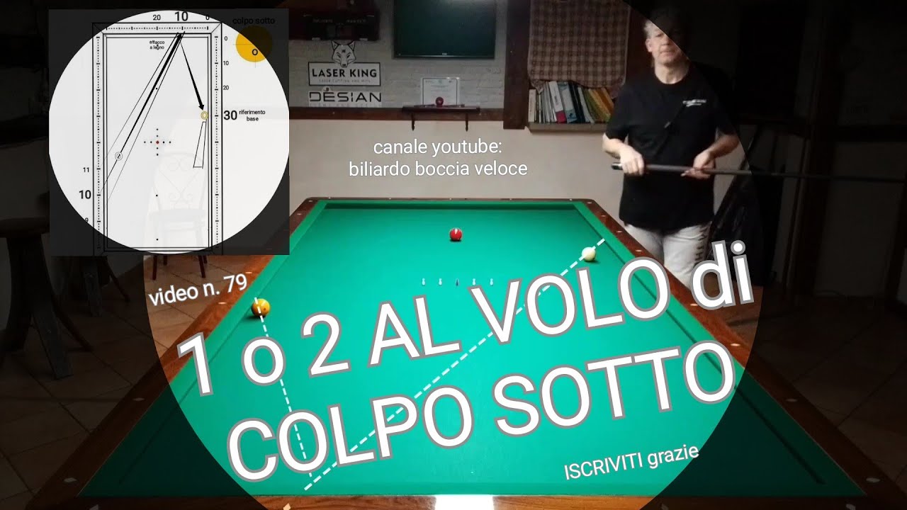 BILIARDO-v.79- 1 o 2 AL VOLO di COLPO SOTTO