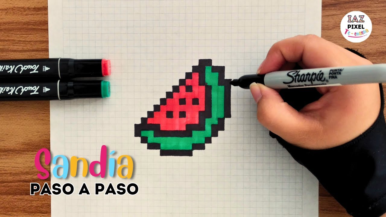 Como pintar una SANDÍA en PIXEL ART – Tutorial paso a paso #sandía