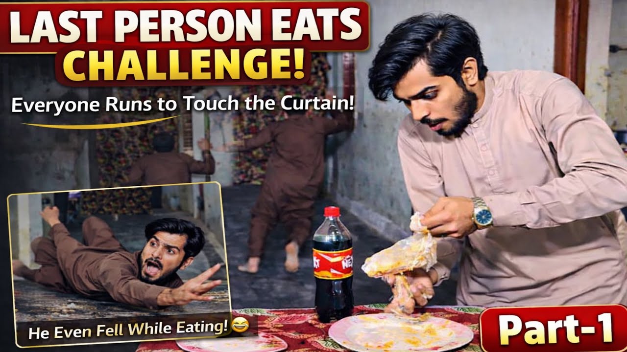 Last Person Eats the Food 😂 | Everyone Runs to Touch the Curtain | Funny Challenge | Part 1