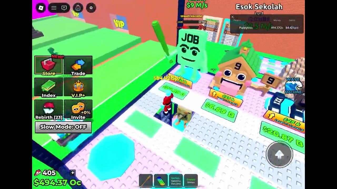Opening lucky blocks in escape tsunami for brainrots and fusing some of them