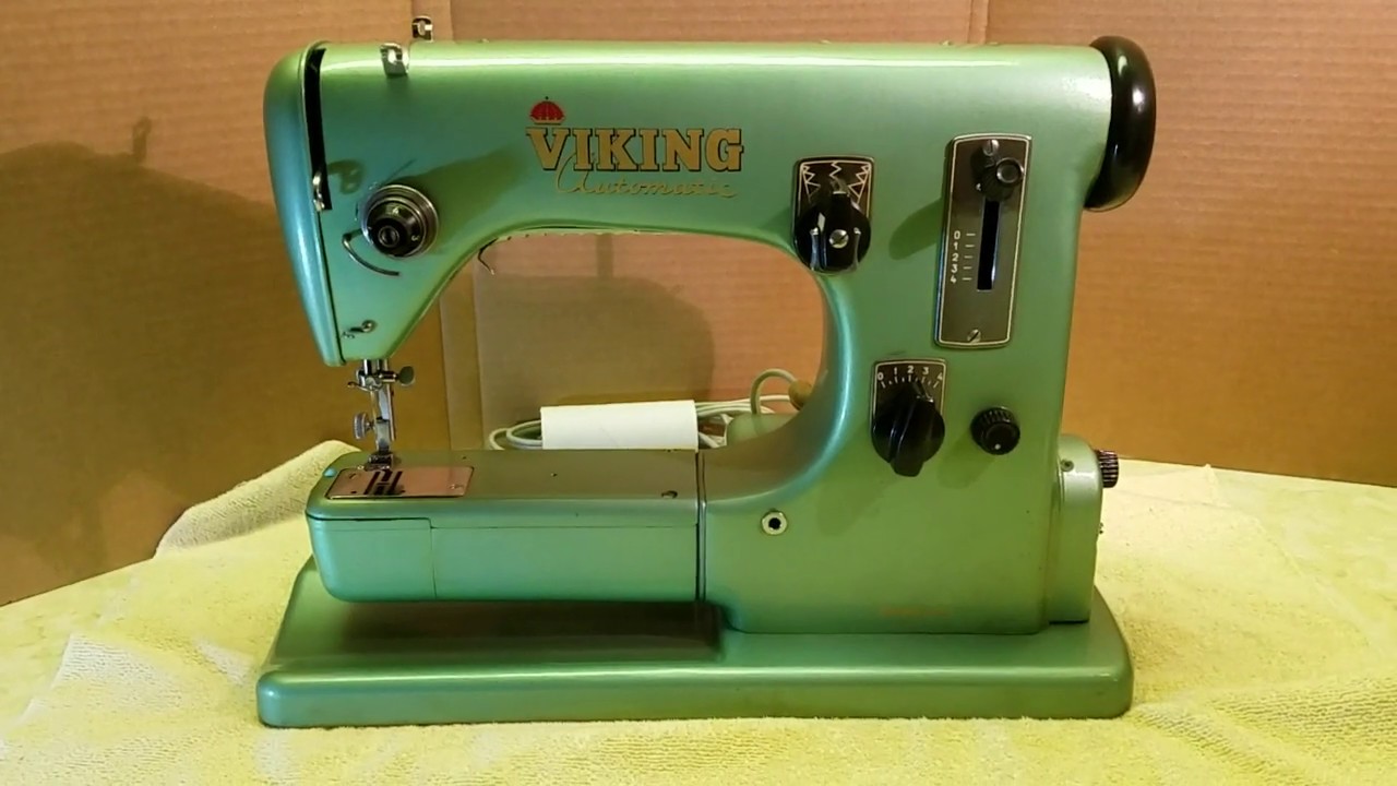 Early (1956-57?) Viking Husqvarna Automatic Model 21 sewing machine overview