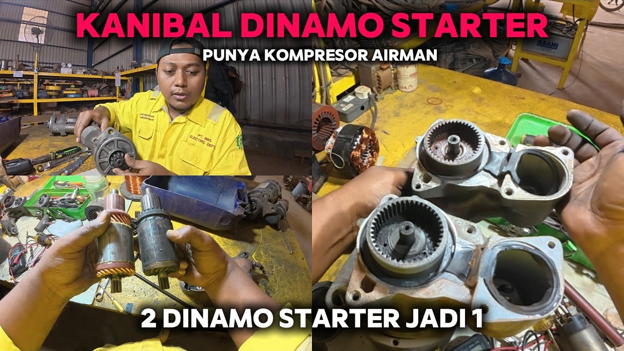 Repair dinamo starter kompresor Airman