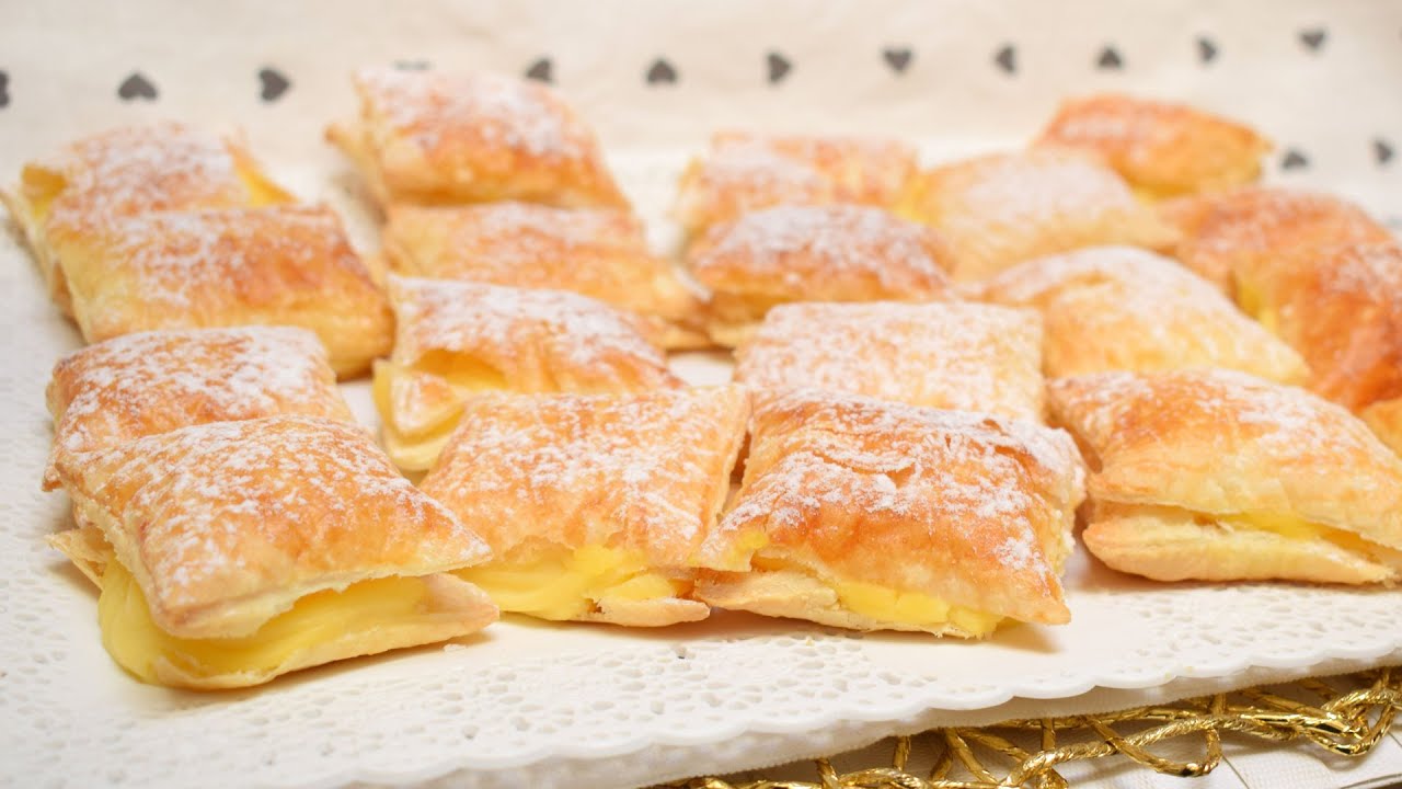 КВАДРАТЫ ВЫПЕЧКИ С ЗАВАРНЫМ КРЕМОМ