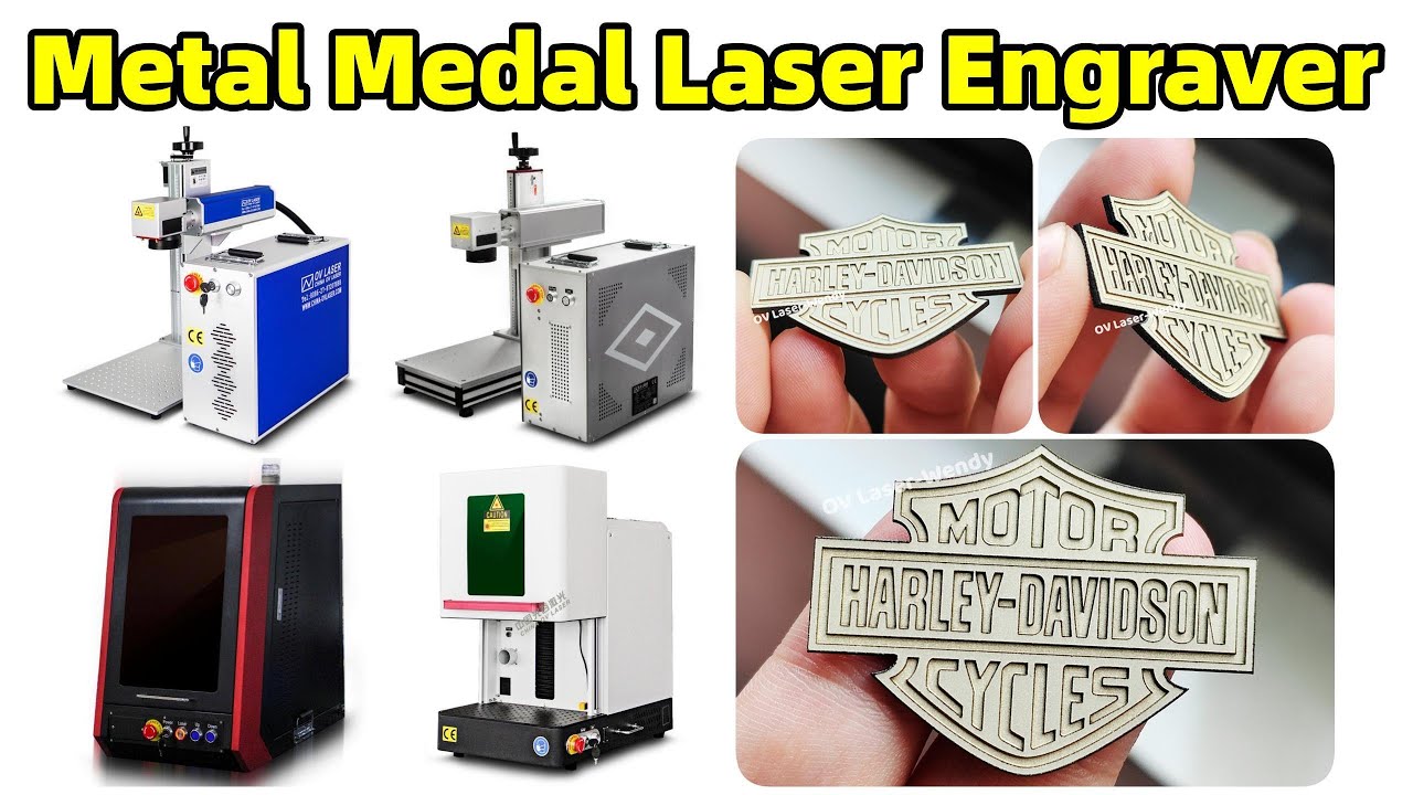 Metal medal laser engraver&cutter JPT 60W Mopa fiber laser engraving machine for SS Brass Aluminum