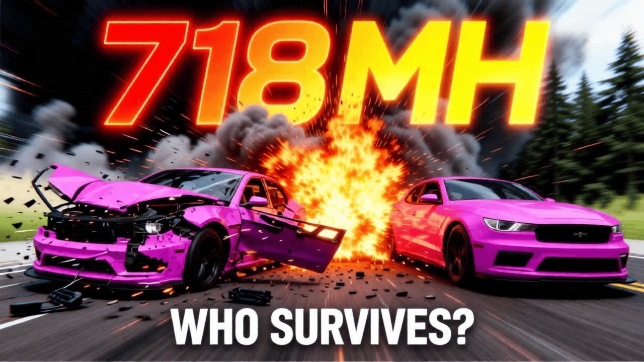 Insane 718 MPH Acceleration Crash Test #1 – Which Car Survives!? | BeamNG.drive