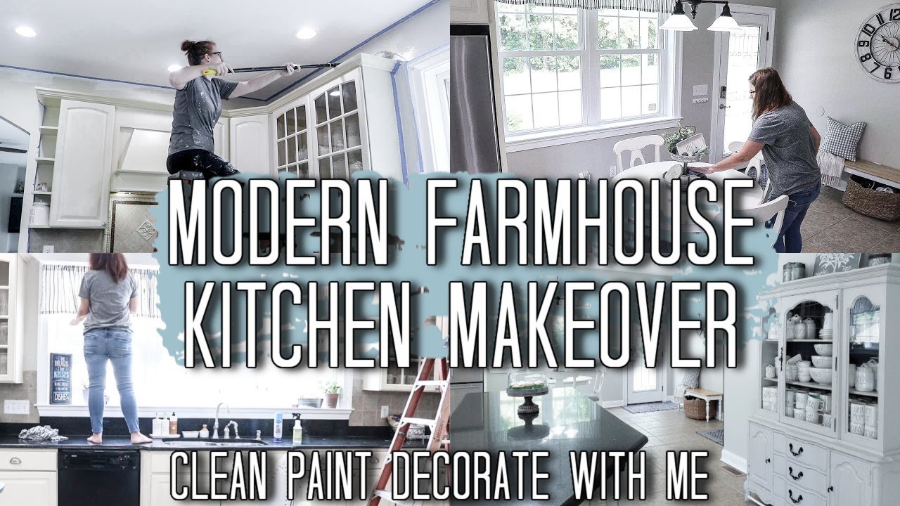 New House Updates! DIY Farmhouse Kitchen Transformation Makeover on a Budget | Clean #WithMe 2020