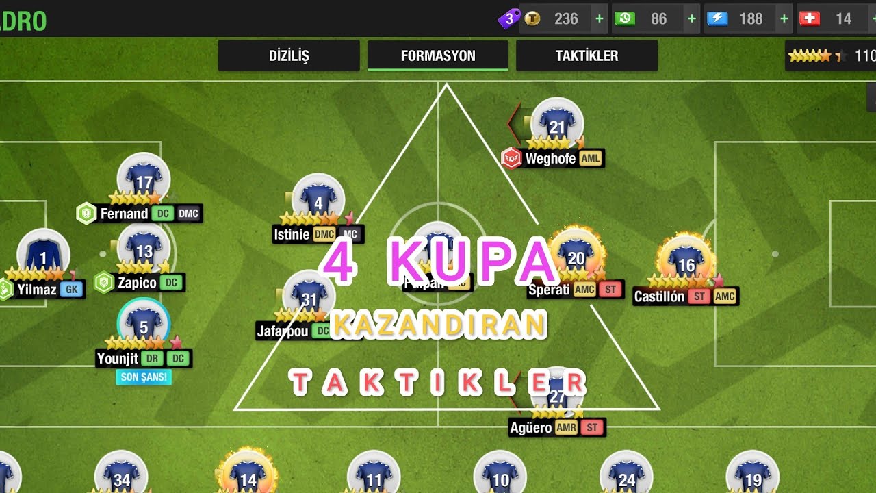 Top Eleven 2023 - 4 Kupa Kazandıran Taktikler ;) Taktik Diziliş 3-2-1-3-1