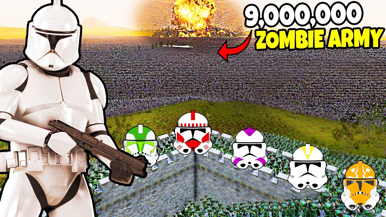 Can ALL Clone Legions Hold WALL vs 9,000,000 Zombie Army?! - UEBS 2: Star Wars Mod