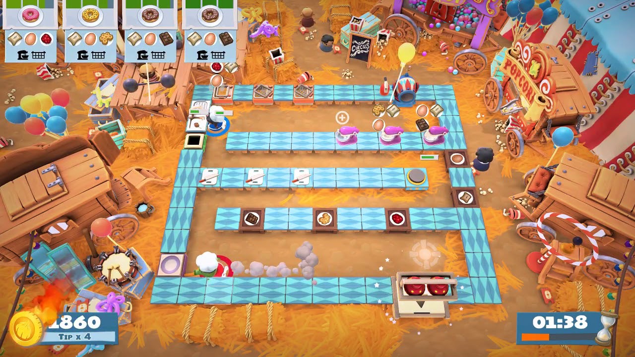 Overcooked 2 - Carnival Chaos 3-1 :: 2 Players - Score: 3180