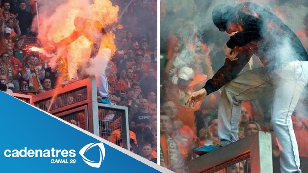 Polic&iacute;a quema a aficionado con gas lacrim&oacute;geno en Polonia (video)