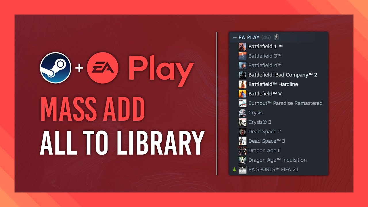 EA Play: Добавьте все игры в свою библиотеку Steam | Автоматически | Требуется EA Play в Steam