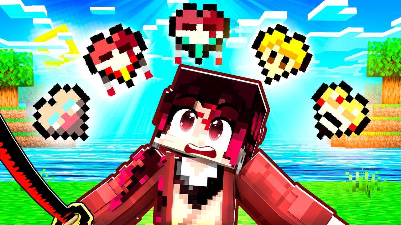 Minecraft Demon Slayer but there's CUSTOM HEARTS!