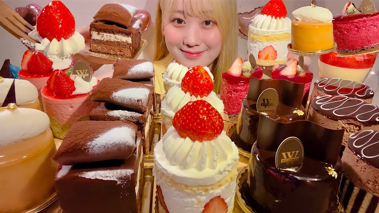 ASMR роскошный торт【русские субтитры】【Mukbang/ Eating Sounds】