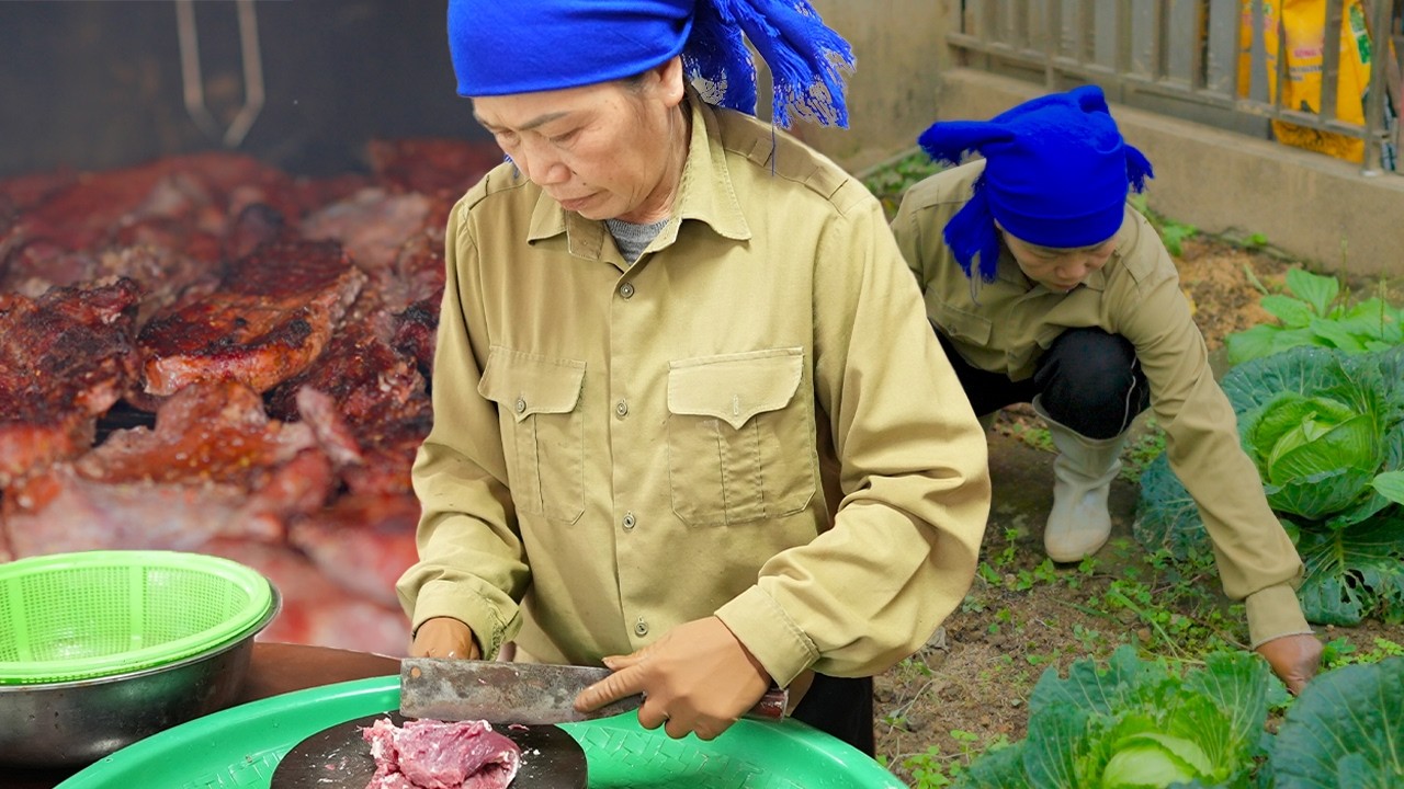 Traditional Smoked Meat - A Peaceful Day Of Cooking And Gardening In Rural Vietnam | Nghiem At Home