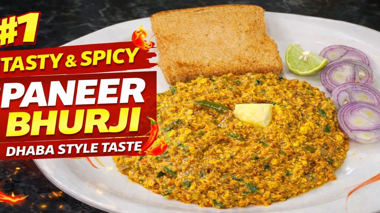📌 Amritsari Paneer Bhurji Recipe 🧀🔥 | Dhaba Style Paneer Bhurji with Bread #food #viral #trending