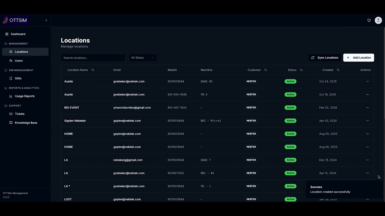 Ottsim how to Use Locations and Machines
