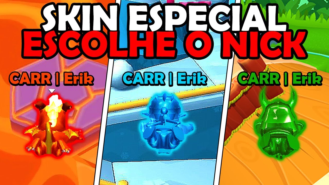 AS SKINS ESPECIAIS DECIDE a COR DO MEU NOME no Stumble Guys