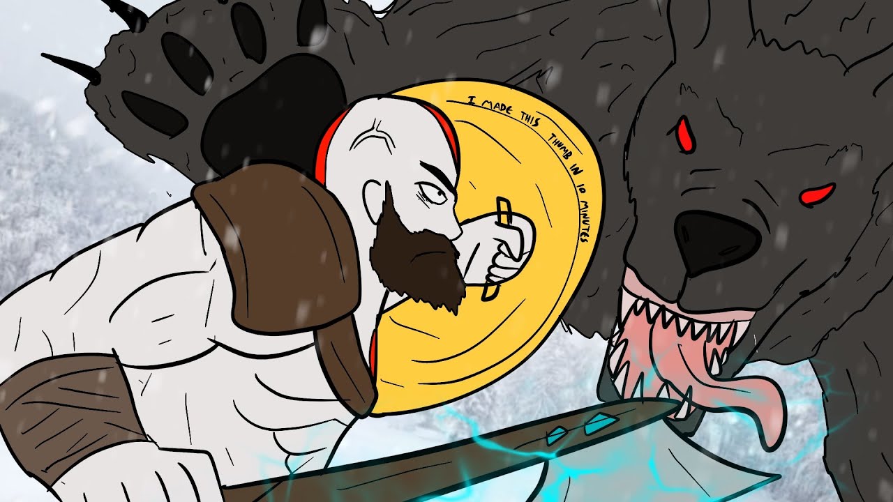 kratos is attacked by a very very large dog. Garm please