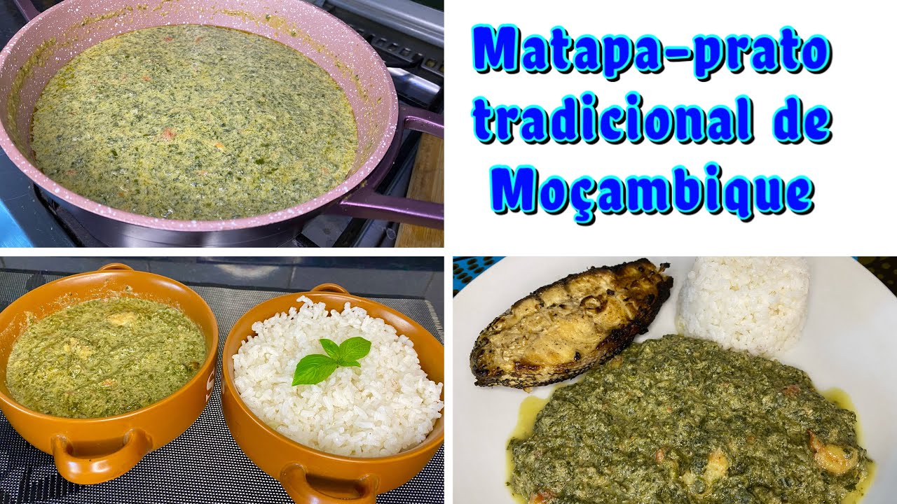 MATAPA FEITA COM FOLHAS DE ABÓBORA, AMENDOIM, COCO E CAMARÃO/ recita tradicional de Moçambique 🇲🇿