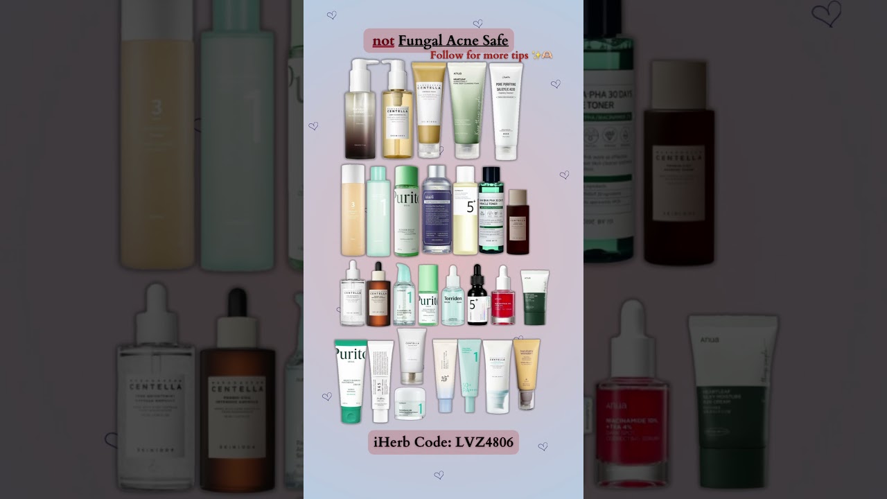 Fungal Acne Safe vs. Not Safe Skincare Products | Must-Know Guide! #skincare#fungalacne#kbeauty#fyp